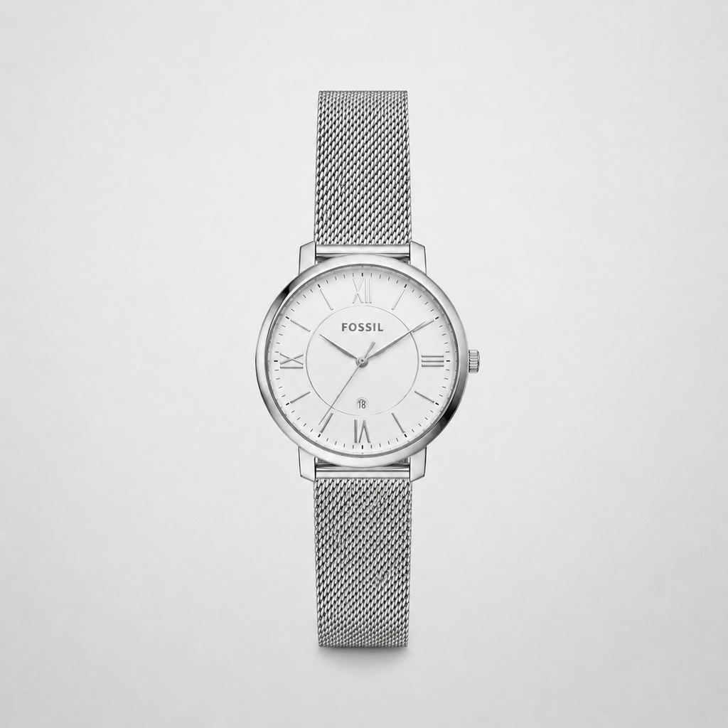 Montre Femme Fossil Jacqueline ES4627 Argentée – Bracelet Maille Milanaise