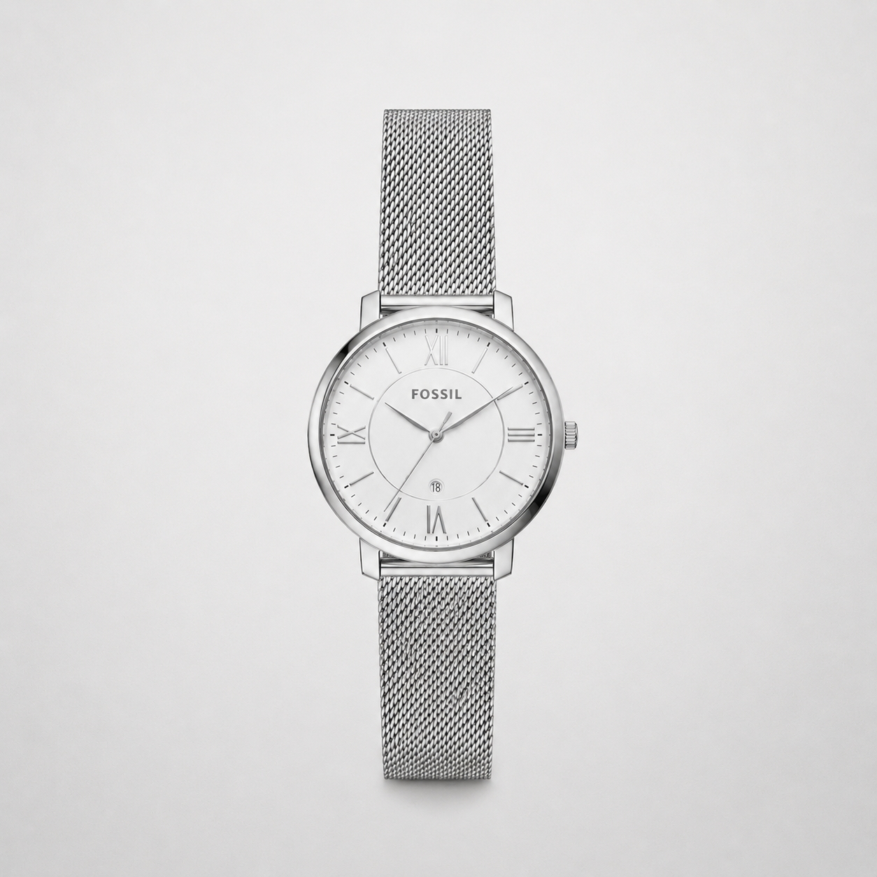 Montre Femme Fossil Jacqueline ES4627 Argentée – Bracelet Maille Milanaise