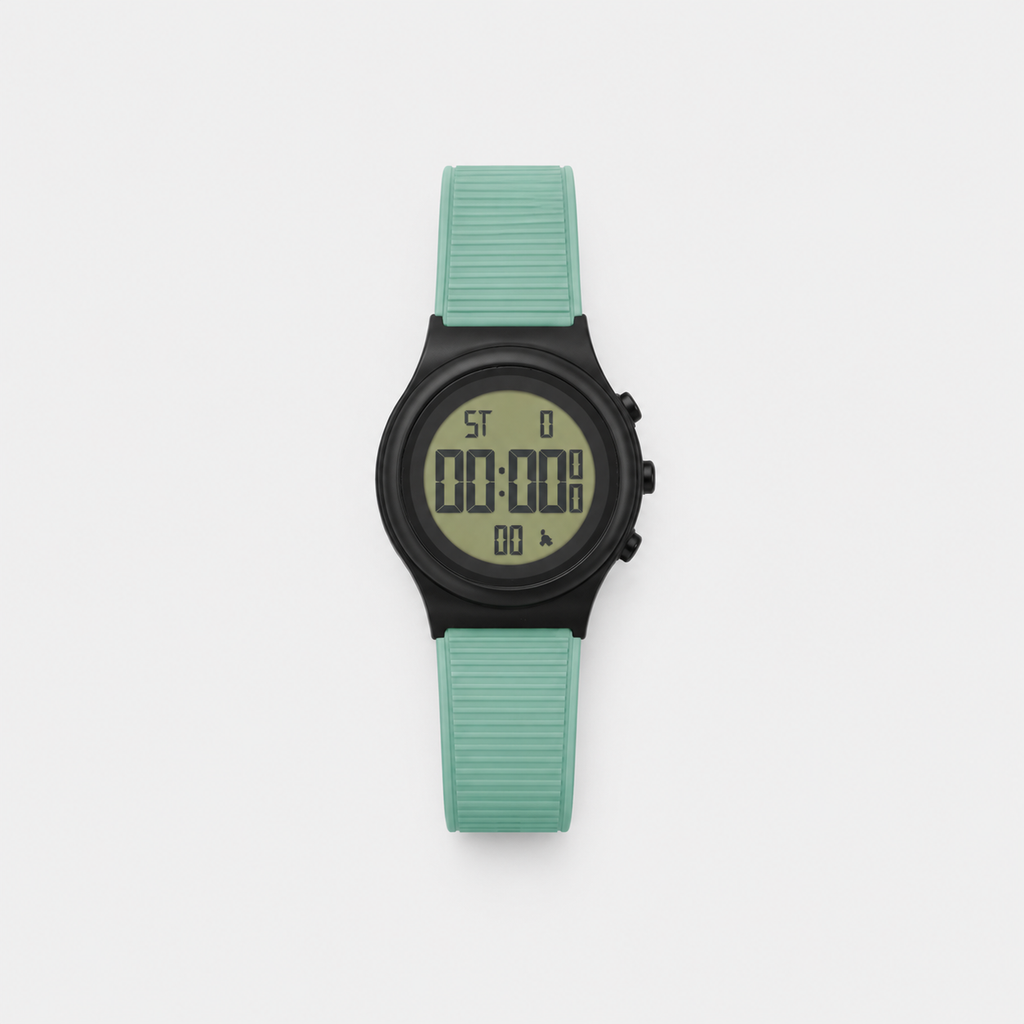 Montre Digitale Bami Homme Noire – Bracelet Silicone, Affichage LCD