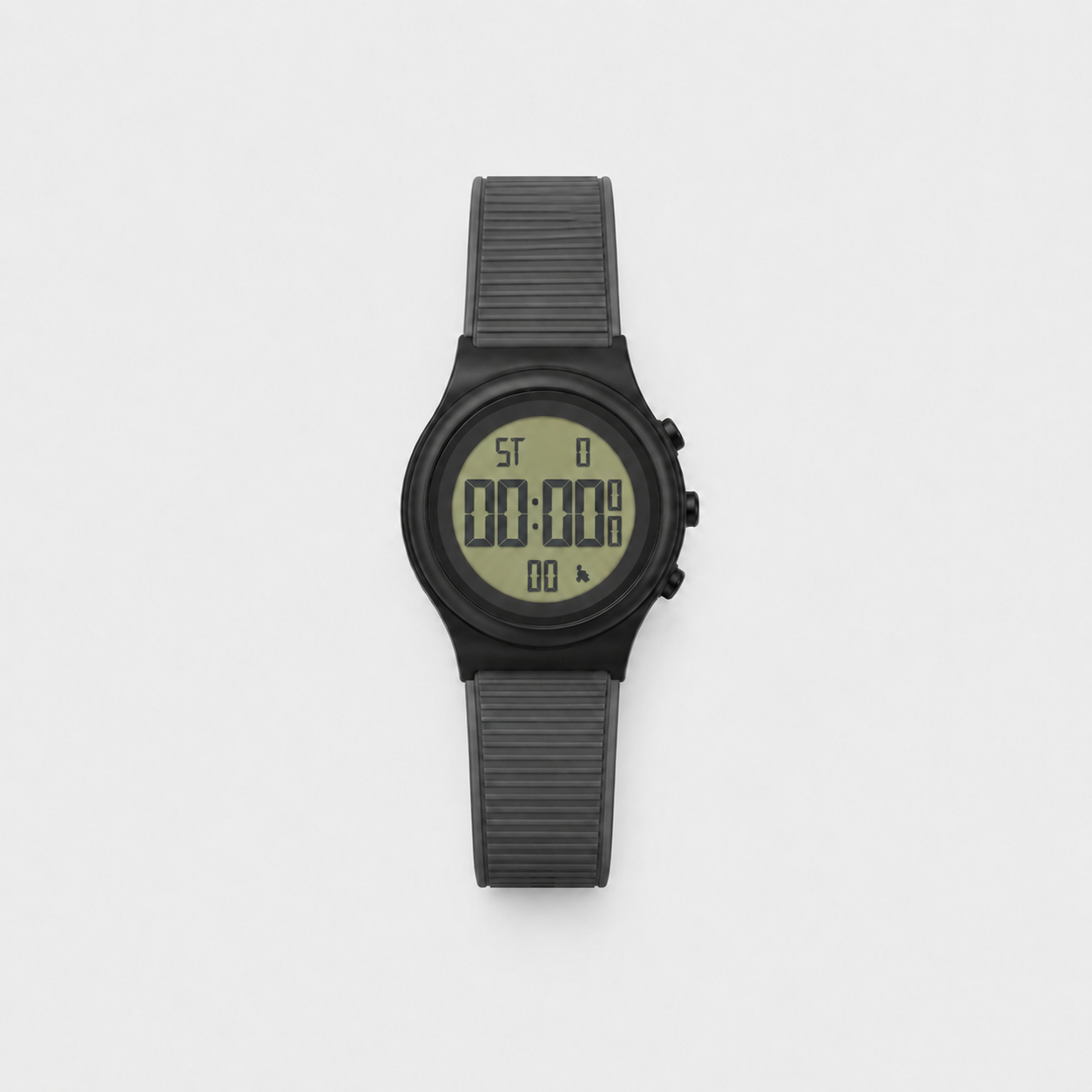 Montre Digitale Bami Homme Noire – Bracelet Silicone, Affichage LCD