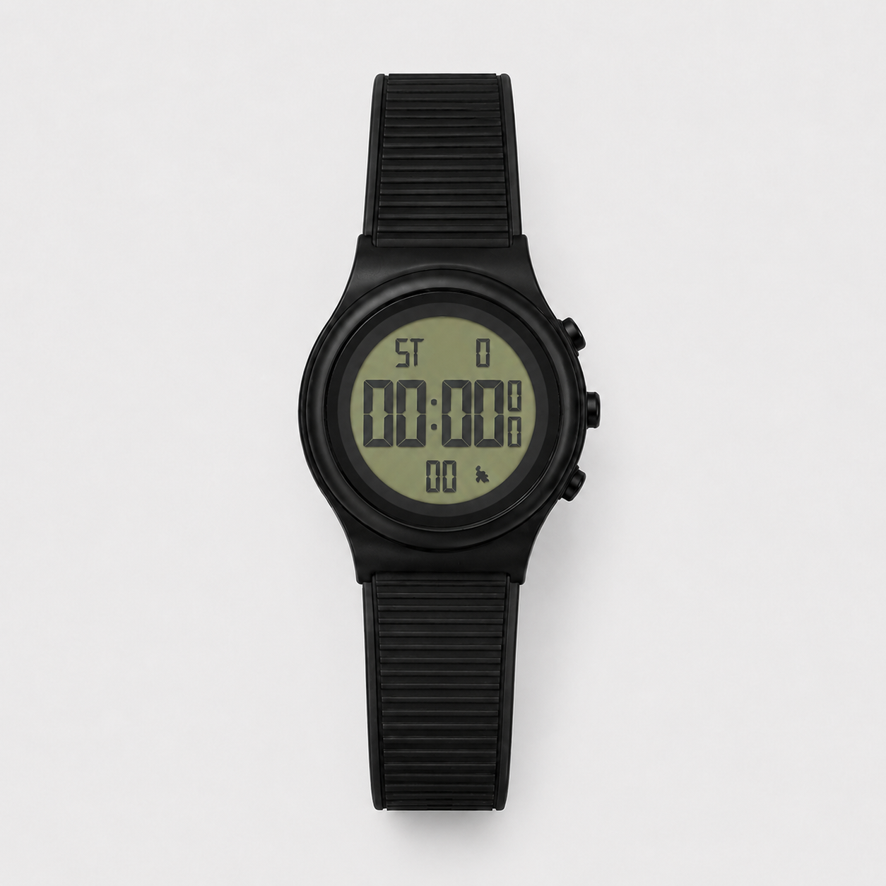Montre Digitale Bami Homme Noire – Bracelet Silicone, Affichage LCD