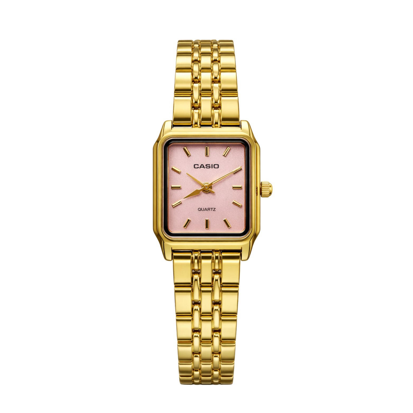 Montre Casio Femme Dorée Cadran Rose - Élégance Vintage Bracelet Acier Doré