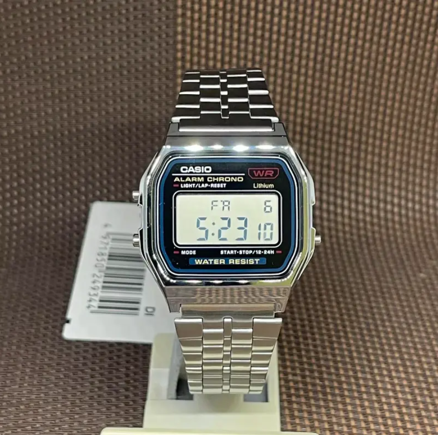 Montre Casio Numérique Rétro Homme – Acier Inoxydable, Étanche, Style Vintage